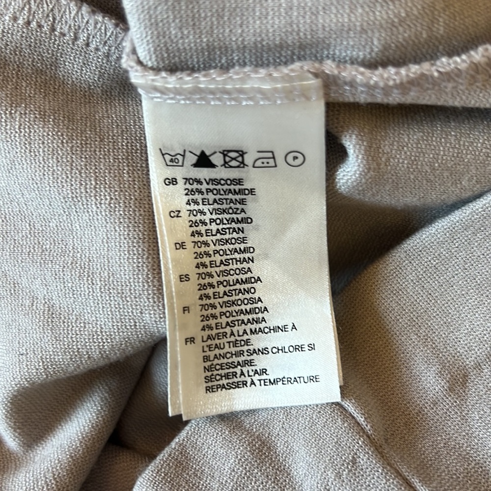 LAST PRICE H&M Cream Brown muscle sleeves fit and flare below knee dress size XS - Picture 6 of 12
